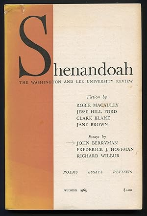 Bild des Verkufers fr Shenandoah: The Washington and Lee University Review - Volume XVII, Autumn, 1965, No. 1 zum Verkauf von Between the Covers-Rare Books, Inc. ABAA