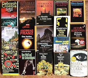 16 Bücher Krimis Kriminalromane, Krimi, Thriller, Romane, Taschenbücher.