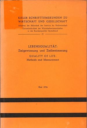 Seller image for Lebensqualitt: Zielgewinnung und Zielbestimmung Quality of Life: Methods and Measurement for sale by avelibro OHG
