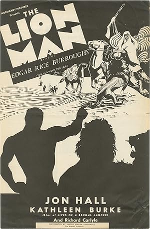 Bild des Verkufers fr The Lion Man (Original pressbook for the 1936 film) zum Verkauf von Royal Books, Inc., ABAA