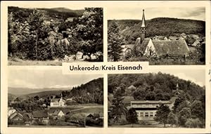 Bild des Verkufers fr Ansichtskarte / Postkarte Unkeroda Gerstungen Wartburgkreis, Kirche, Ortsansicht zum Verkauf von akpool GmbH