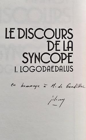 Le Discours de la syncope. I. Logodaedalus.