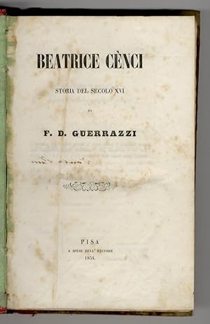 Beatrice Cenci, storia del secolo XVI.