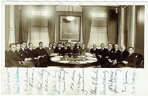 Photograph signed, by 18 members of the World War Foreign Debt Commission or Rumanian Commission.
