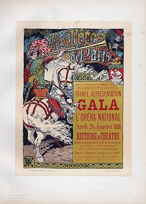 Immagine del venditore per Affiche pour les "Fetes de Paris" - Opera Theatre poster Plakat Art Nouveau Jugendstil venduto da Antiquariat Steffen Vlkel GmbH