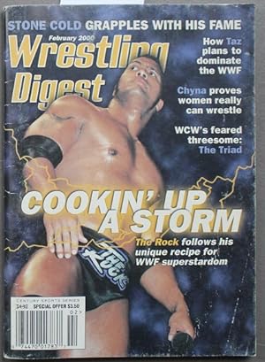 Seller image for Wrestling Digest February 2000 - The Rock Photo Cover; Cookin' Up a Storm - Volume 1 #5 - WWF WCW ECW. for sale by Comic World