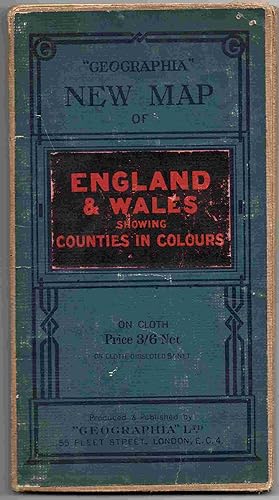 Seller image for Geographia New Map of England & Wales showing Counties in Colourx. Scale 4 miles to the inch. for sale by Joy Norfolk, Deez Books