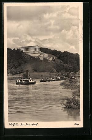 Bild des Verkufers fr Ansichtskarte Donaustauf, Blick zur Walhalla zum Verkauf von Bartko-Reher