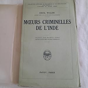 Imagen del vendedor de MOEURS CRIMINELLES DE L'INDE a la venta por Librairie RAIMOND