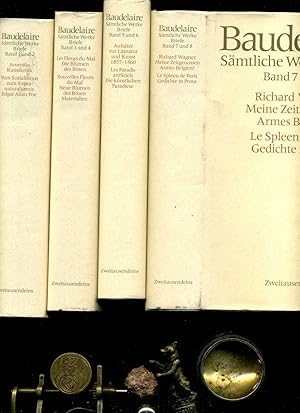 Bild des Verkufers fr Baudelaire, Charles. Smtliche Werke und Briefe. Vollstndige Ausgabe. 8 Teile in 4 Bnden. Sonderauflage von Zweitausendeins. Zum Inhalt: Band 1 und 2: Juvenilia Kunstkritik. Vom Sozialismus zum Supranaturalismus Edgar Allan Poe, 463 Seiten. Band 3 und 4:Les Fleurs du Mal / Die Blumen des Bsen. Nouvelles Fleurs du Mal / Neue Blumen des Bsen. Materialien, 350 Seiten. Band 5 und 6: Aufstze zur Literatur und Kunst 1857-1860. Les Paradis artificiels / Die knstlichen Paradiese, 346 Seiten. Band 7 und 8: Richard Wagner / Meine Zeitgenossen / Armes Belgien! Le Spleen de Paris / Gedichte in Prosa. zum Verkauf von Umbras Kuriosittenkabinett