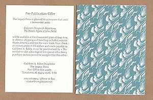 Seller image for Endgrain Designs & Repetitions: The Pattern Papers of John DePol (Announcement) for sale by The Bookshop at Beech Cottage
