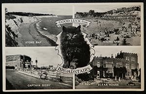 Broadstairs Kent Postcard Real Photo Lucky Black Cat Series