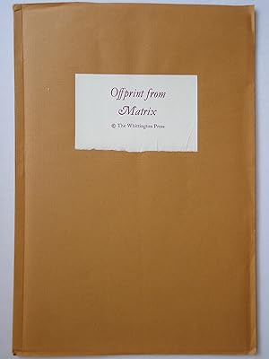 Seller image for ARNOLD FAWCUS AND THE TRIANON PRESS. [Offprint from Matrix] for sale by GfB, the Colchester Bookshop