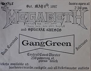 Megabeth, Gang Green, Dark Carnival, Intrinsic Hardcore Punk Concert Flier
