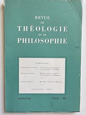 Revue de Théologie et de Philosophie
