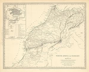 NORTH AFRICA OR BARBARY, I., MAROCCO // Plan of the City of Marocco