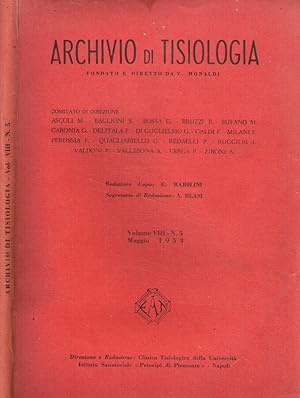 Imagen del vendedor de Archivio di tisiologia vol.VIII, n.5, Maggio 1953 a la venta por Biblioteca di Babele