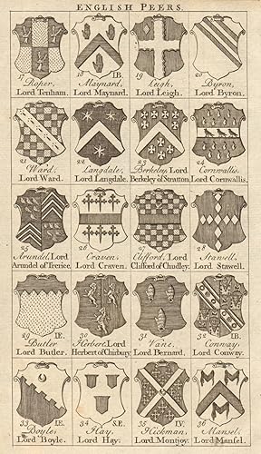[Coats of arms of] English Peers. Roper, Lord Tenham - Maynard, Lord Maynard - Leigh, Lord Leigh ...