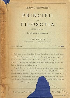 Bild des Verkufers fr Principii di filosofia. Libro I zum Verkauf von Biblioteca di Babele