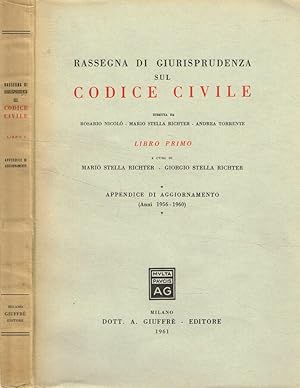 Bild des Verkufers fr Rassegna di giurisprudenza sul codice civile. Libro I appendice di aggiornamento (anni 1956-1960) zum Verkauf von Biblioteca di Babele