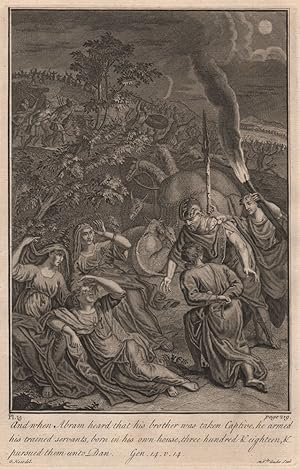 Seller image for And when Abram heard that his brother was taken captive, he armed his trained servants, born in his own house, three hundred & eighteen, & pursued them unto Dan for sale by Antiqua Print Gallery