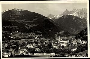 Ansichtskarte / Postkarte Schruns in Vorarlberg, Gesamtansicht, Golm, Zimba