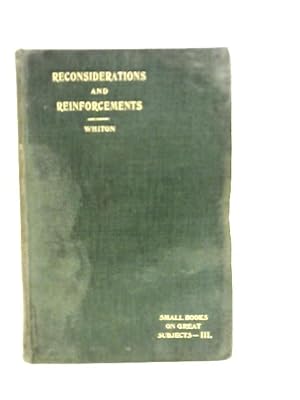 Imagen del vendedor de Reconsiderations and Reinforcements a la venta por World of Rare Books