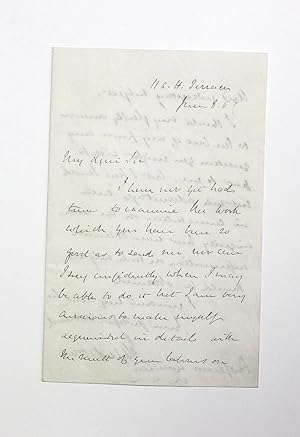 Seller image for An Original Handwritten Letter Signed by Prime Minister William Ewart Gladstone to Levi Leone for sale by Lasting Words Ltd