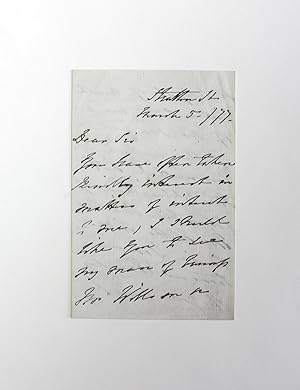 Immagine del venditore per An Original Handwritten Letter Signed by William Lehman Ashmead Bartlett Burdett-Coutts to Levi Leone venduto da Lasting Words Ltd