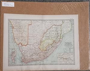 THE CENTURY ATLAS MAP NO. 113: Africa, Southern Part. ANTIQUE COLLECTIBLE MAP APPROX 12-1/4'' X 1...