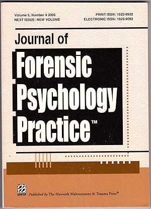 Bild des Verkufers fr Journal of Forensic Psychology Practice Volume 5, Number 4 2005 zum Verkauf von Recycled Books & Music