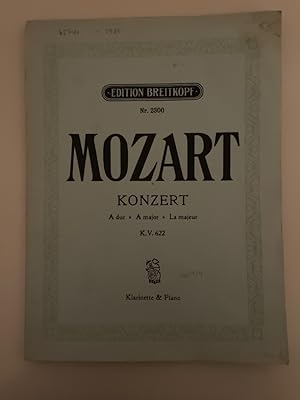 Mozart Konzert a-Dur KV 622 Klarinette & Piano Edition Breitkopf Nr. 2300