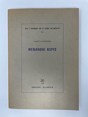 Bild des Verkufers fr Menandri Aspis. Testi e documenti per lo studio dell'antichit 41. zum Verkauf von Antiquariat REDIVIVUS