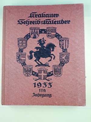 Image du vendeur pour Krakauer Schreib-Kalender 1933. [Groe Ausgabe mit Wochenvormerkblttern]. 179. Jahrgang. mis en vente par Antiquariat REDIVIVUS