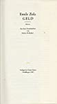 Geld : Roman / Emile Zola. Aus d. Franz. von Martin H. Richter / Die andere Bibliothek ; Bd. 28