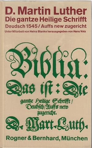 Seller image for Die gantze Heilige Schrifft Deudsch. Band 1+2, Anhang und Dokumente ( 3 Bd. kpl. ) for sale by Allguer Online Antiquariat