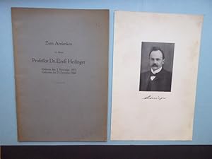 Bild des Verkufers fr Zum Andenken an Herrn Professor Dr. Ernst Hedinger. Geboren den 3. November 1873, gestorben den 25. Dezember 1924. zum Verkauf von Antiquariat Heinzelmnnchen