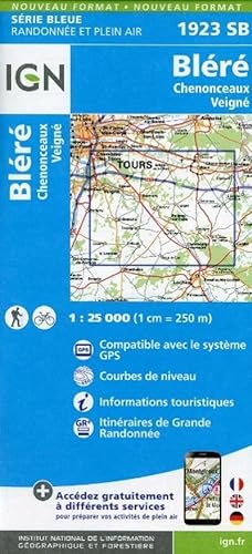 Bild des Verkufers fr IGN Karte, Serie Bleue Top 25 Blr Chenonceaux zum Verkauf von AHA-BUCH GmbH