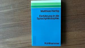 Seller image for Einfhrung in die Sprachphilosophie. Das Verhltnis von Sprache u. Denken. for sale by Antiquariat Bookfarm