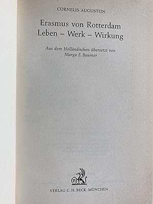 Seller image for Erasmus von Rotterdam. Leben-Werk-Wirkung. for sale by ShepherdsBook