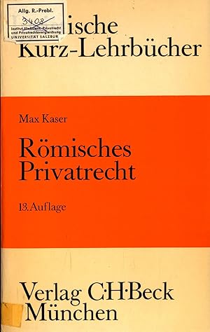 Seller image for Rmisches Privatrecht Ein Studienbuch for sale by avelibro OHG