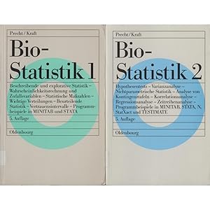 Bild des Verkufers fr Bio-Statistik 1 Bio-Statistik 2 (2 Bnde) Band 1: Beschreibende und explorative Statistik - Wahrscheinlichkeitsrechnung und Zufallsvariablen - statistische Masszahlen - wichtige Verteilungen - beurteilende Statistik - Vertrauensintervalle - Programmbeispiele in MINITAB und STATA Band 2: Hypothesentests   Varianzanalyse   Nichtparametrische Statistik   Analyse von Kontingenztafeln   Korrelationsanalyse   Regressionsanalyse   Zeitreihenanalyse   Programmbeispiele in MINITAB, STATA, N, StatXact und TESTIMATE zum Verkauf von avelibro OHG