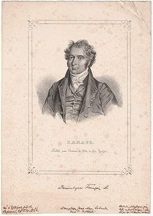 Bild des Verkufers fr F. Arago. Lithographie-Portrt. zum Verkauf von Antiquariat Dennis R. Plummer