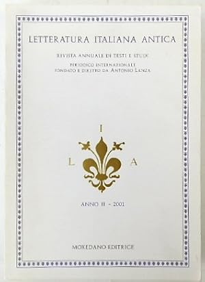 Bild des Verkufers fr Letteratura Italiana Antica: Anno II-2001 zum Verkauf von PsychoBabel & Skoob Books
