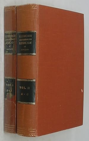 Hesychii Alexandrini Lexicon: Recensuit et Emendavit (Two Volume Set)