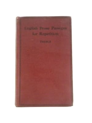 Bild des Verkufers fr English Prose Passages for Repetition zum Verkauf von World of Rare Books