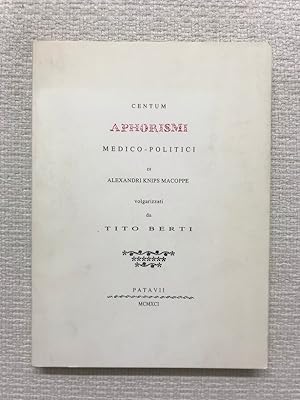 Imagen del vendedor de Aphorismi medico-politici a la venta por Campbell Llibres