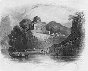 SCENE NEAR CHILLAH TARAN GHAUT IN BUNDELKHUND ON THE RIVER BETWAH SKETCHED BY COLONEL BARTON,1858...