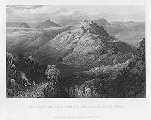 THE ABBEY AND HILLS FROM NEAR MUSSOREE ON THE JUMNA IN INDIA,1858 Historical India Steel Engravin...