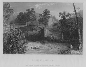 VIEW OF THE BRIDGE AT BHURKOTE IN INDIA,1858 Historical India Steel Engraving Antique Print